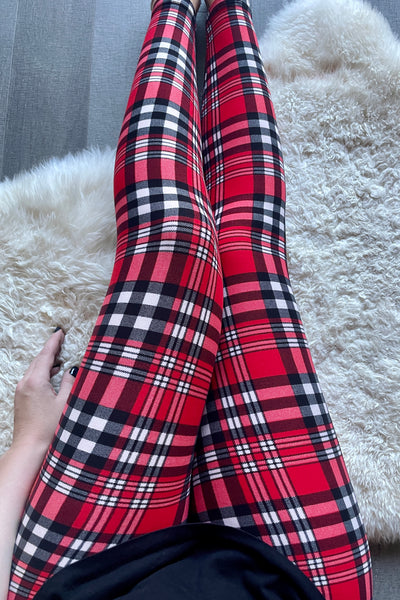 Red Flannel Pattern Leggings