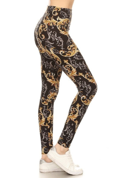 Abstract Paisley Pattern Women's High Waisted Yoga Pants with