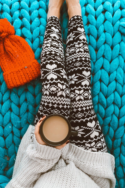 Beautiful All-Over Print Christmas Knit Wallpaper Leggings, Zazzle