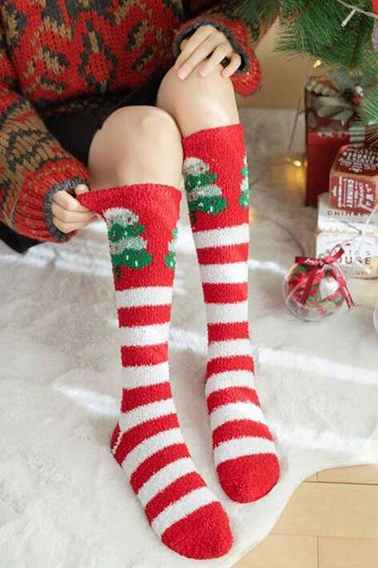 Christmas Knee-High Fuzzy Socks