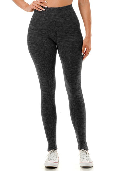 Solid Color 5" Yoga Waist Fleece Lined Thermal Leggings (S/M, L/XL)