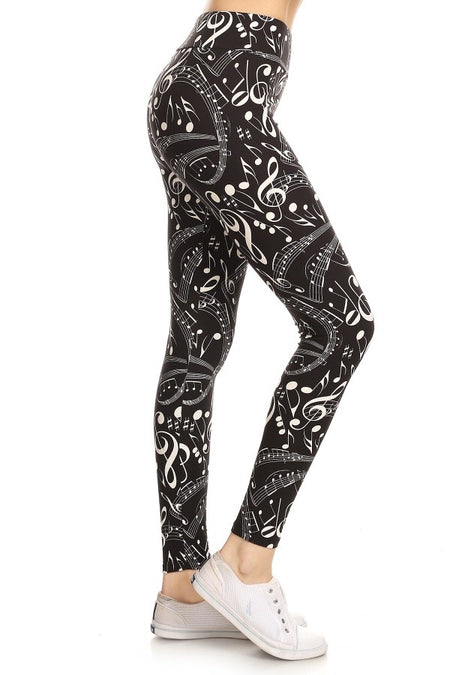 Yoga Waist 5" Emerald Green Swirl Print Leggings