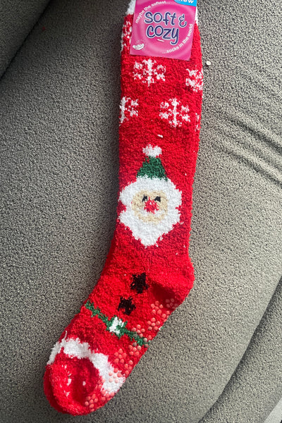 Christmas Knee-High Fuzzy Socks