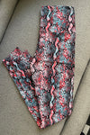 Yoga Waist 5” Pink/Blue Snake Print Leggings