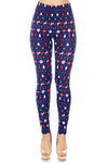 Blue/Red Reindeer Print QUEEN SIZE Leggings