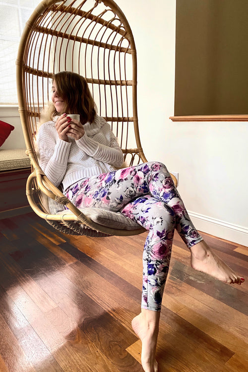 Yoga Waist 5" Floral Print Leggings