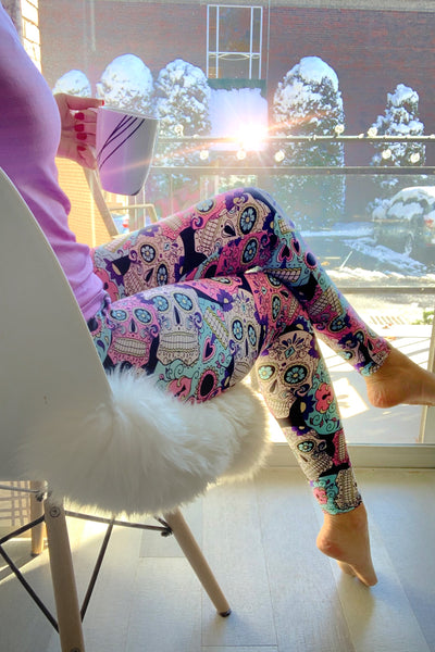 Yoga Waist 5 Inch Sugar Skull Print Leggings – CELEBRITY LEGGINGS